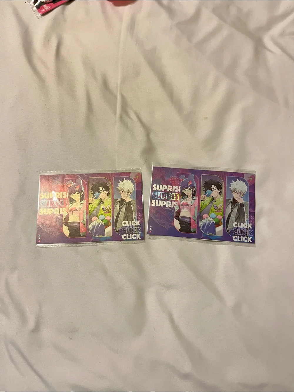 Bilibili Link Click Anime Clear Postcard Set Purple Pink 100x148mm 2 Pack